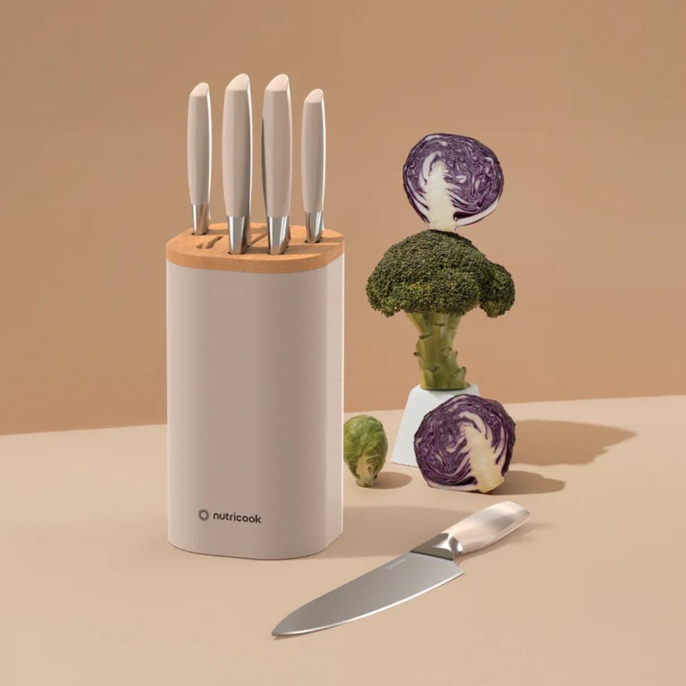 Nutricook Nutricook Everyday 6-Piece Knife Set – Beige, Precision Stainless Steel – Buy in Lebanon
