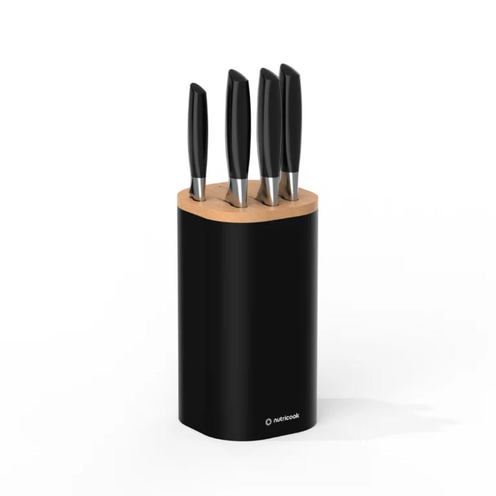 Nutricook Everyday Knife Set NC-KB150BK 6pc Self Sharpening Block Holder Bin