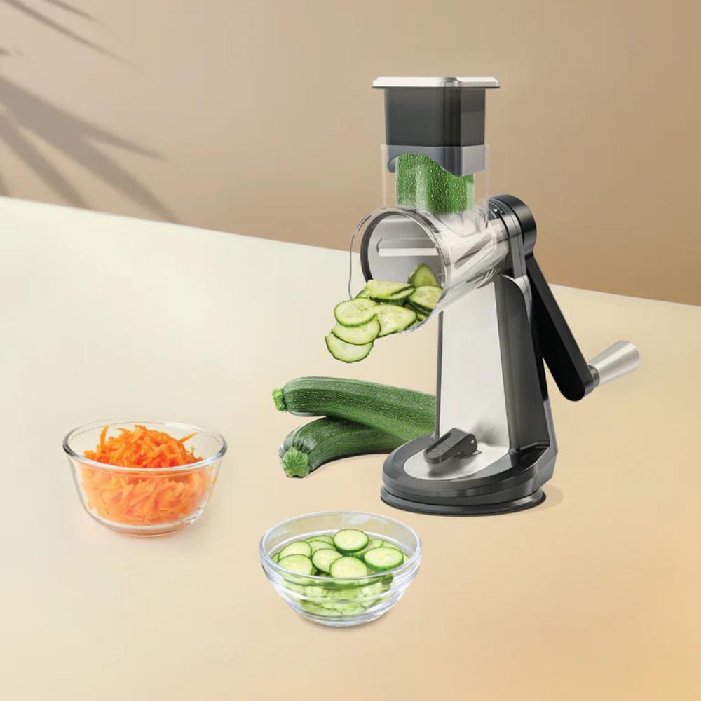 Nutricook Rotary Grater NC-RG150 3 in 1 Manual Mandoline Salad Slicer Bin