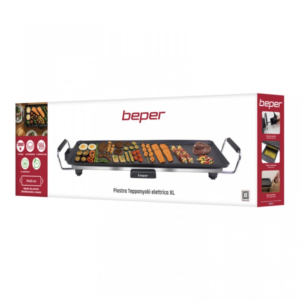 Beper Electric Teppanyaki Grill Plate XL 70x23cm, Non-Stick Grill With – Buy in Lebanon