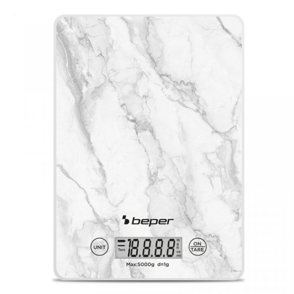 Beper Digital Kitchen Scales Tempered Glass Top Tare Function Lcd Touch