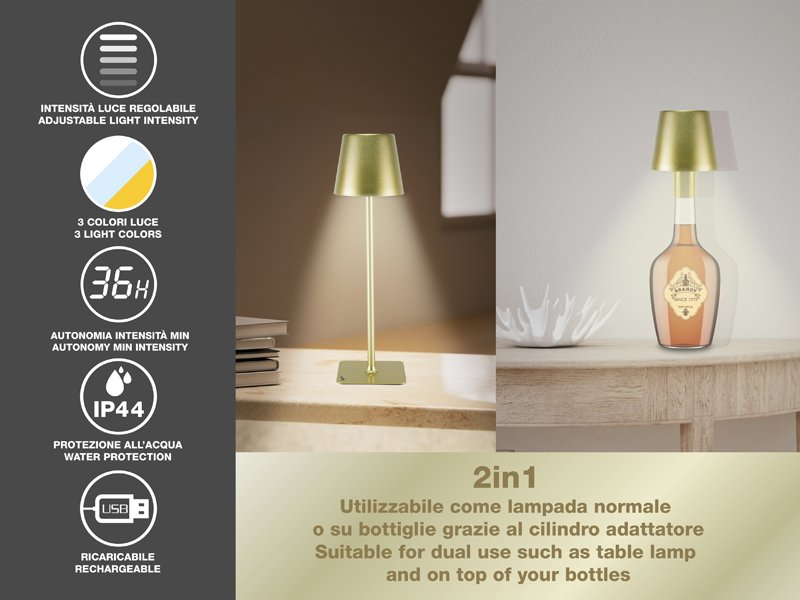 Beper Rechargeable 2IN1 Cristal Table Lamp - Christmas Edition [Light