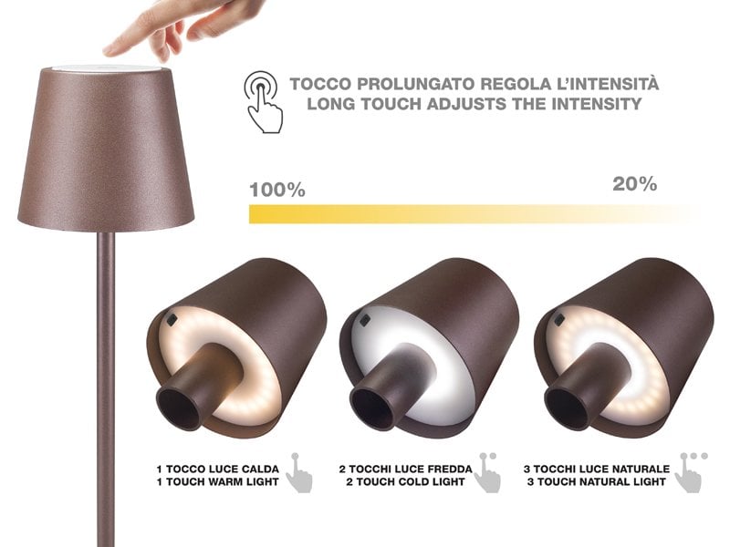 Beper Rechargeable 2IN1 Cristal Corten Table Lamp