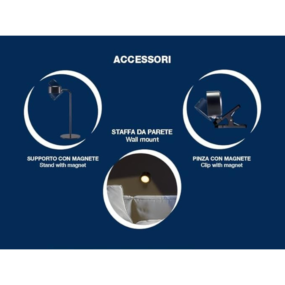 Beper Rechargeable 3in1 Magnet Lamp, Black