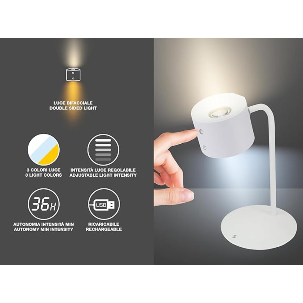 Beper Rechargeable 3In1 Lamp Lumini, White
