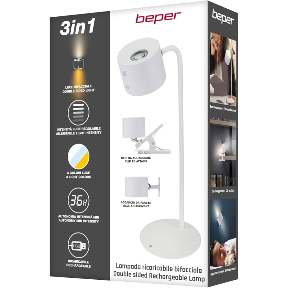 Beper Rechargeable 3In1 Lamp Lumini, White – Buy in Lebanon