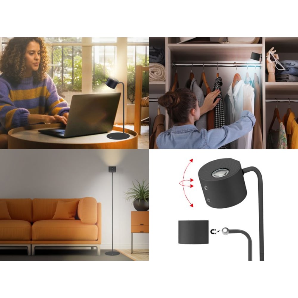 Beper Lumi Rechargeable Lamp, Floor And Table Lamp, Height-Adjustable,