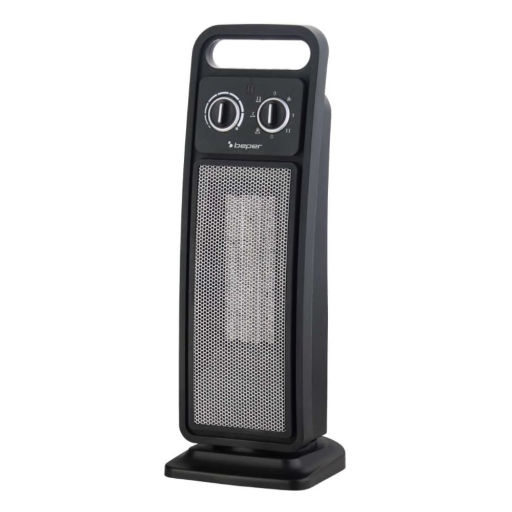 Beper Ceramic Tower Fan Heater 2000W, 2 Power Settings, Safe With Auto