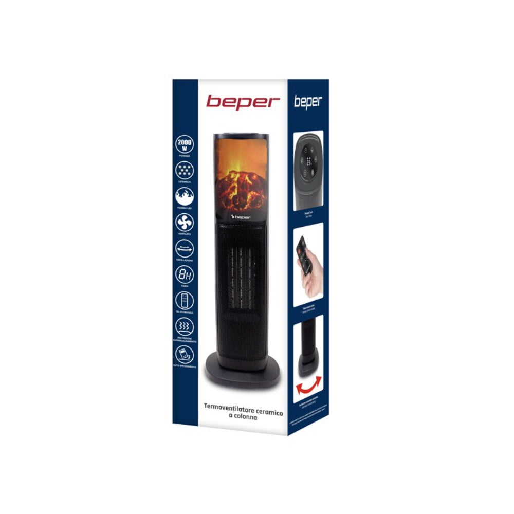 Beper Ptc Tower Fan Heater - Led Flame – Buy in Lebanon