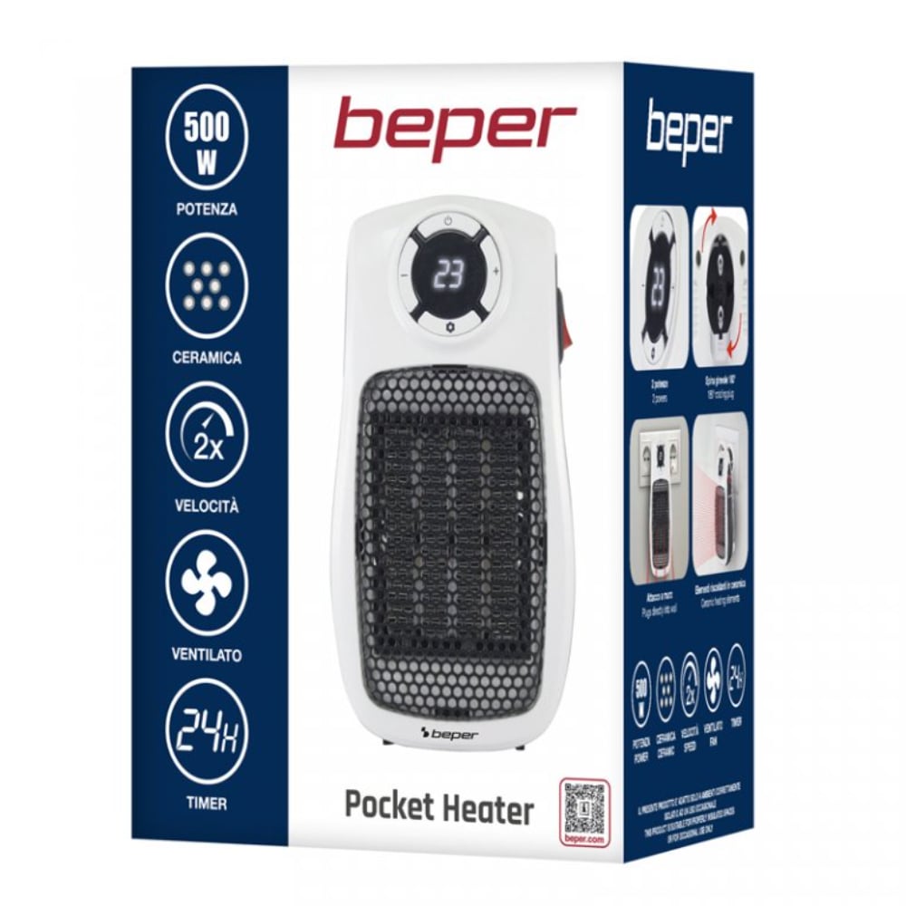 Beper Mini Ceramic Fan Heater, 500W/1000W, Safe Auto-Off – Buy in Lebanon