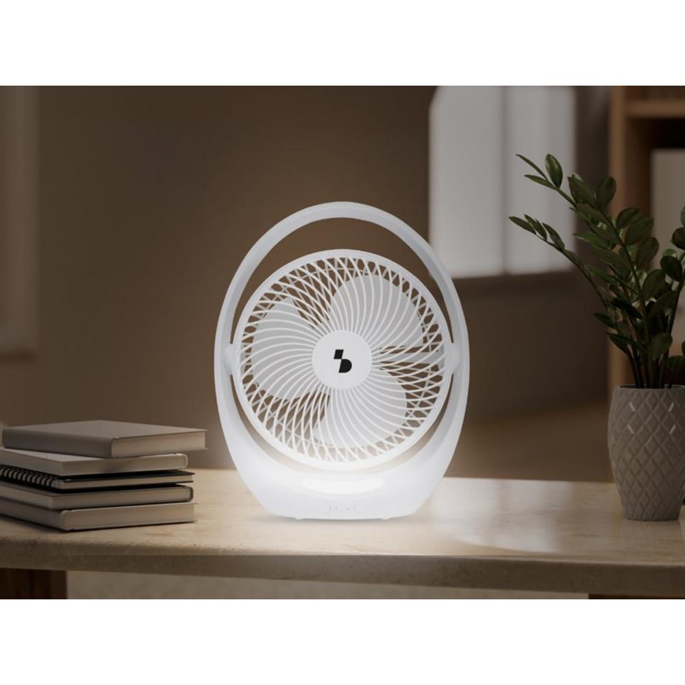 Beper Portable Fan Rechargeable With LED Light 3 Ventilation Speeds