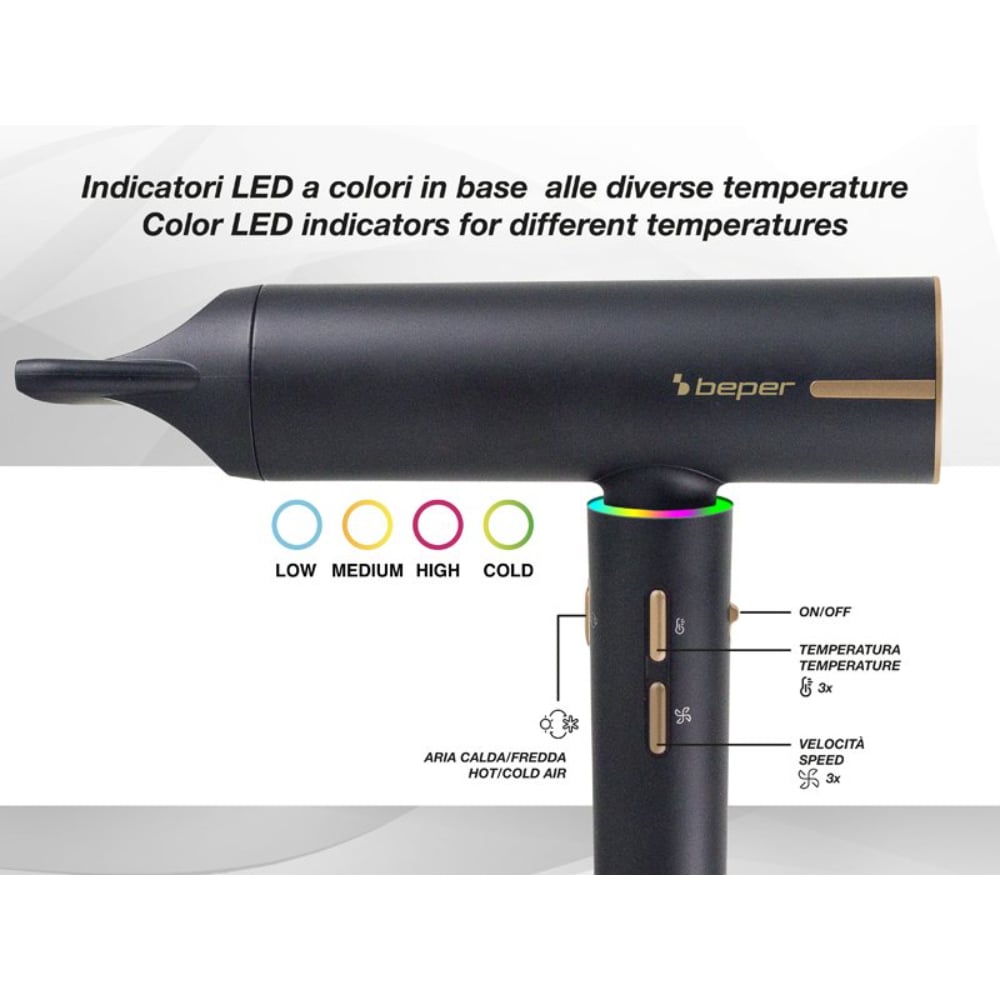 Beper Brushless Motor Hair Dryer, Dc Motor, 1800W, 3 Speeds, 3 Selectable