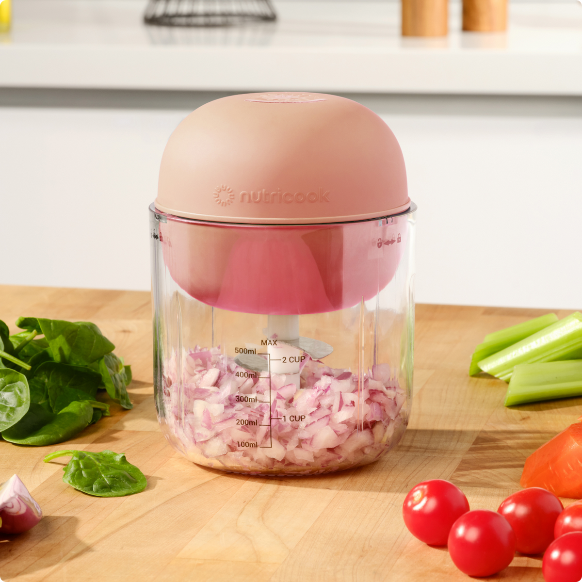 Nutricook Choppi CH600CS-ME Cordless Chopper 1600RPM Quad Blade