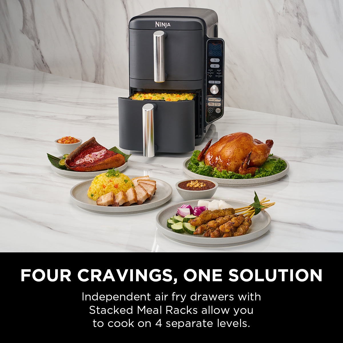 Ninja Double Stack XL SL400ME 9.5L two-drawer air fryer – view 2