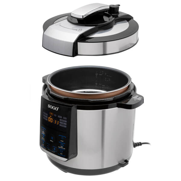 Sogo SS-10610 6L Digital Pressure Cooker - 1000W - 15 Cooking Modes & IMD Panel
