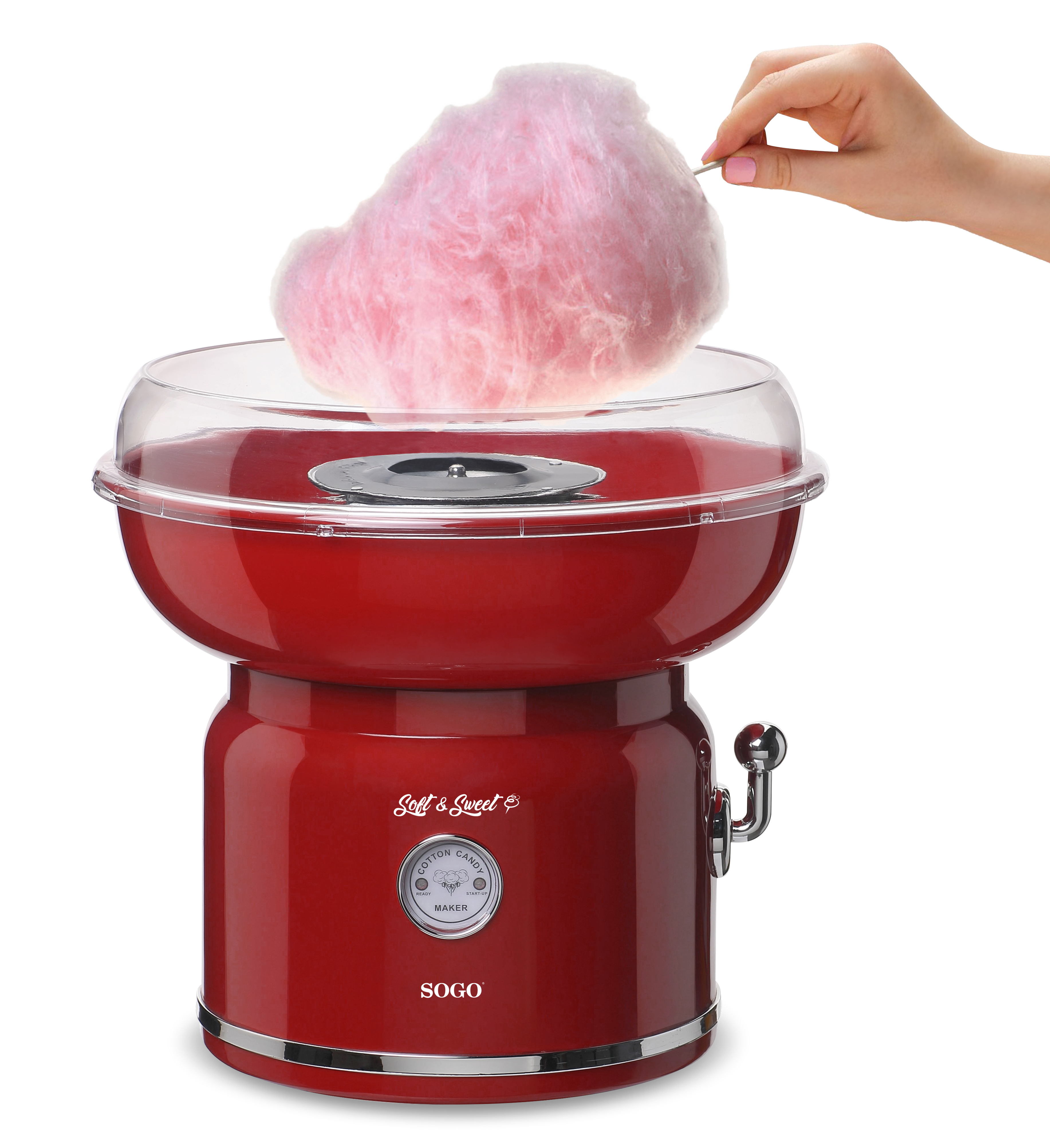 Sogo SS-11975 Retro Cotton Candy Machine - 500W - Classic Red Design