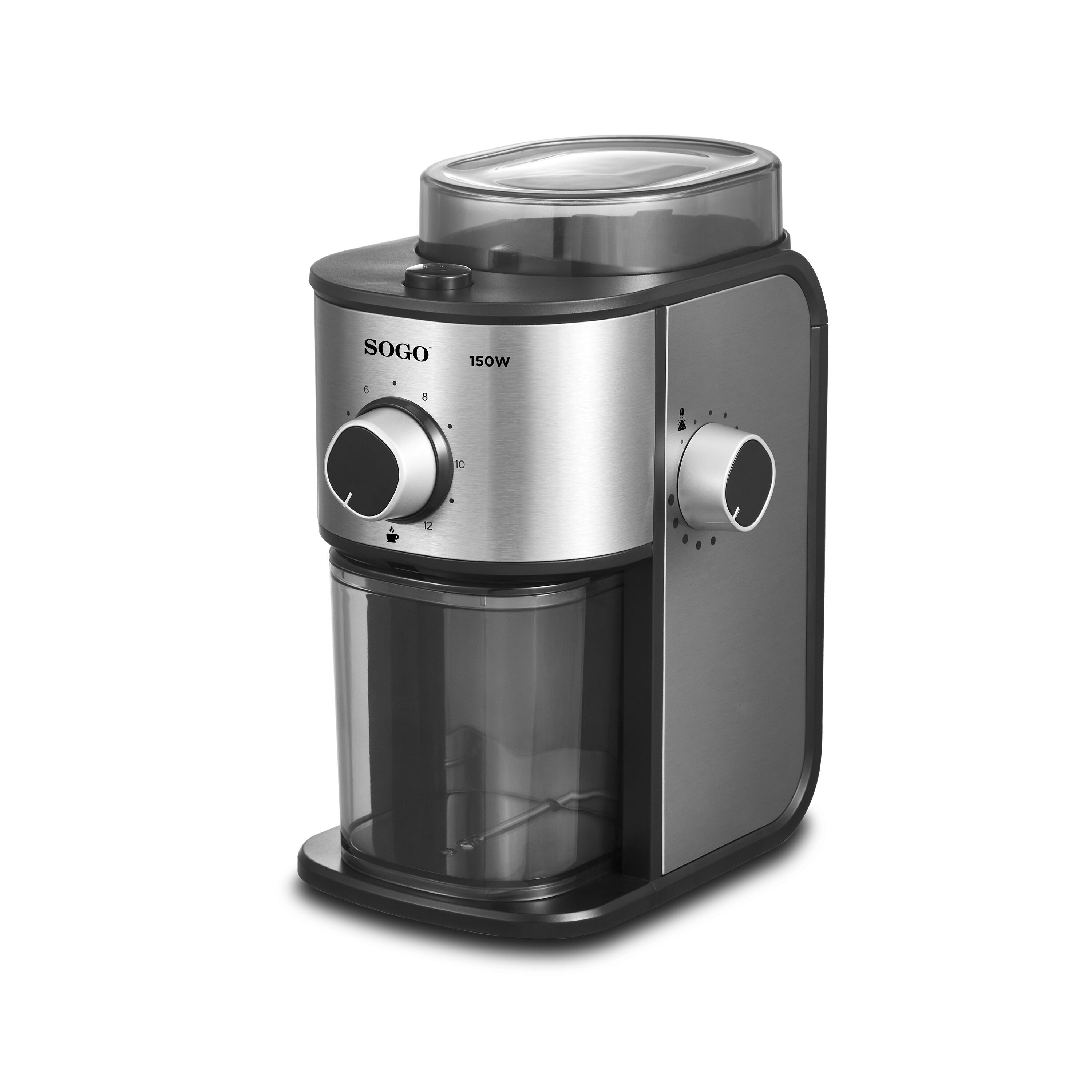 Sogo SS-5236 Professional Burr Coffee Grinder - 150W - 14 Grind Levels - Stainless Steel