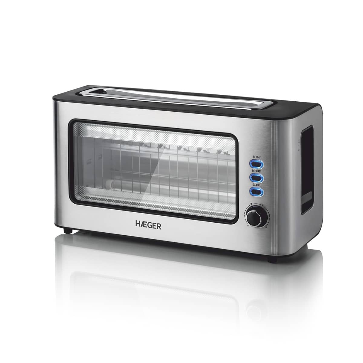 Haeger Toaster With Easy View Window Window 1000W