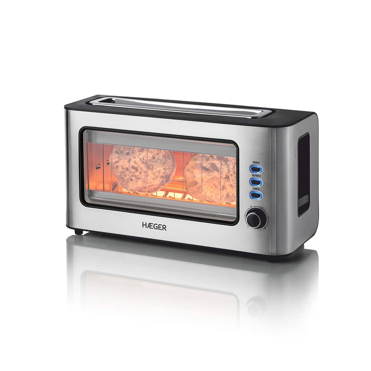 Haeger Toaster With Easy View Window Window 1000W