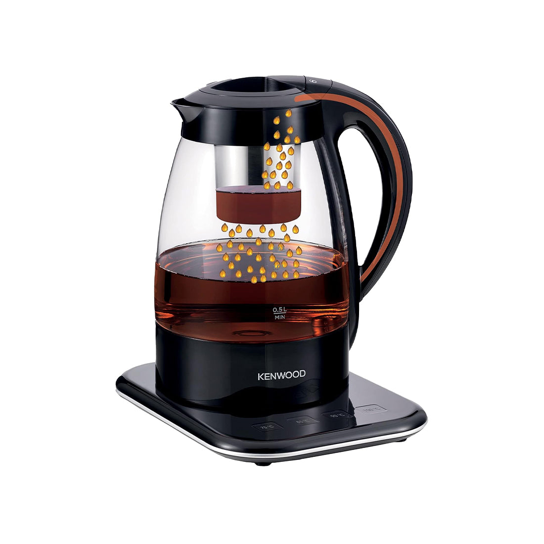 Kenwood Tea Maker TMG70.000CL 1.2L Glass Automatic Infuser 4 Temp Settings