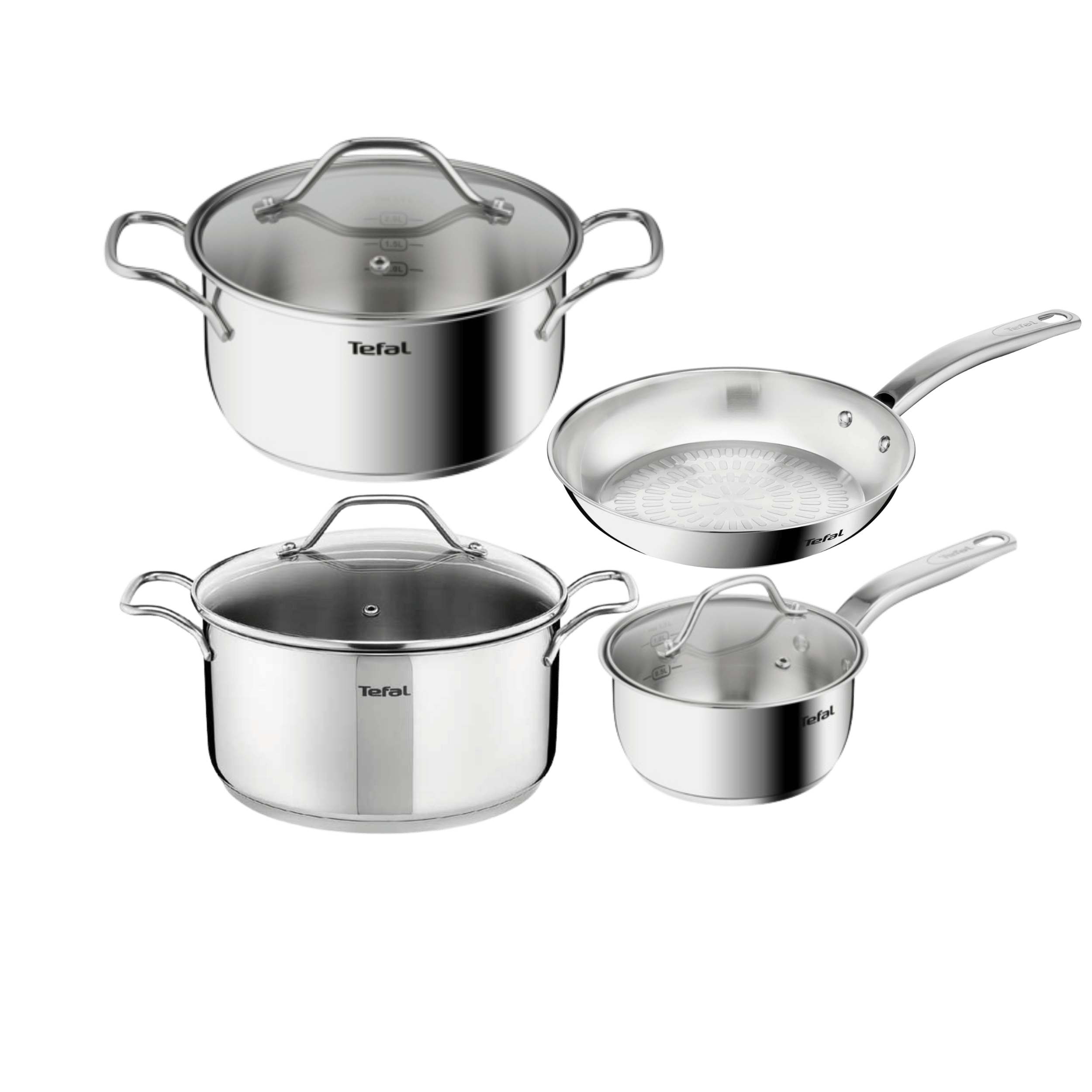 Tefal Cookware Set | Intuition Stainless Steel 4 Pcs Cooking Set | Induction