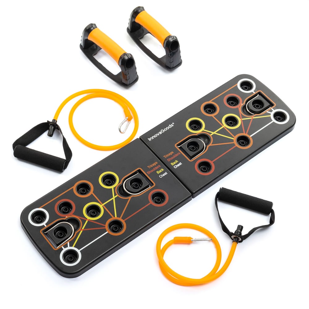 InnovaGoods Push-Up Board With Resistance Bands And Exercise Guide Pulsher