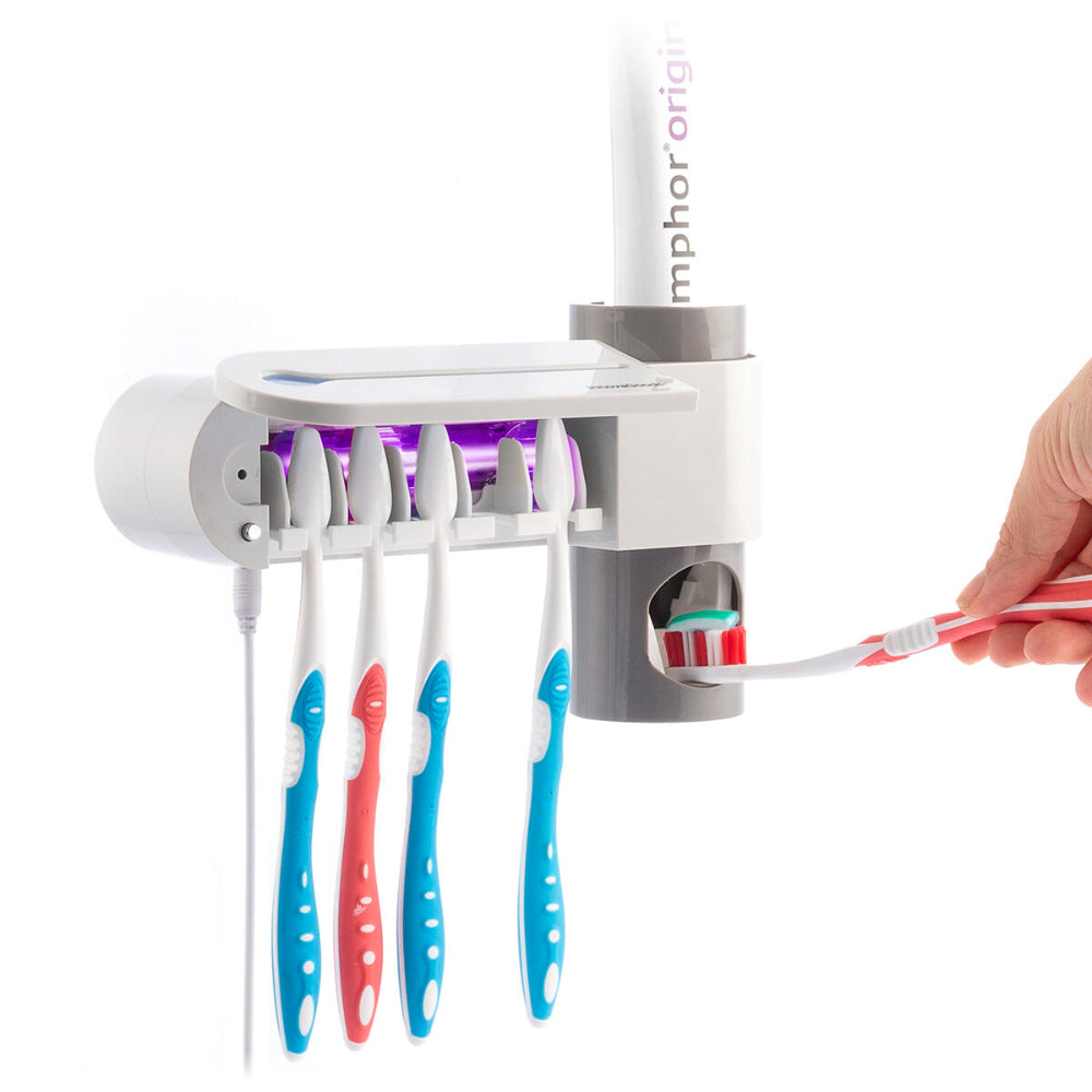 InnovaGoods Uv Toothbrush Steriliser With Stand And Toothpaste Dispenser