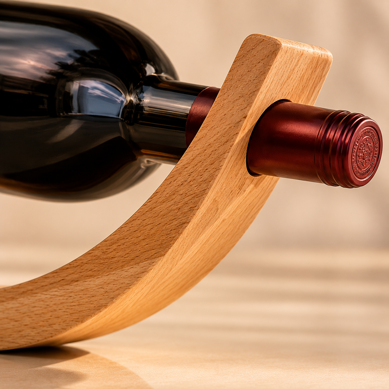 Innovagoods Floating Wooden Wine Bottle Holder