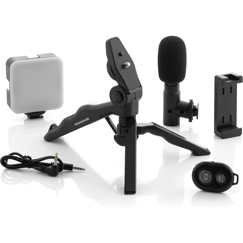 Innovagoods Vlogging Kit with Light, Microphone and Remote Control Plodni