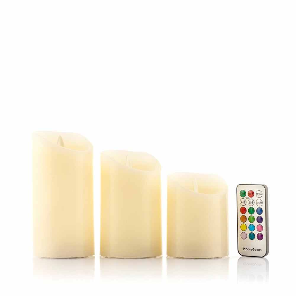 InnovaGoods Multicolour Flame-Effect Led Candles With Remote Control