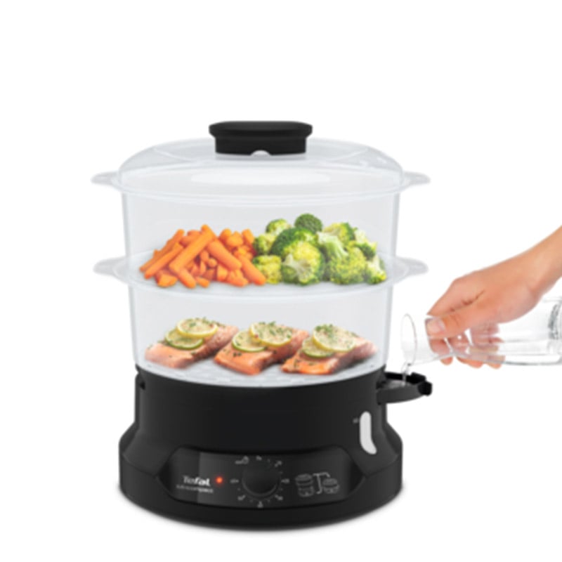 Tefal VC139865 MiniCompact Steam Cooker – 800W, 2 Bowls + Rice Bowl