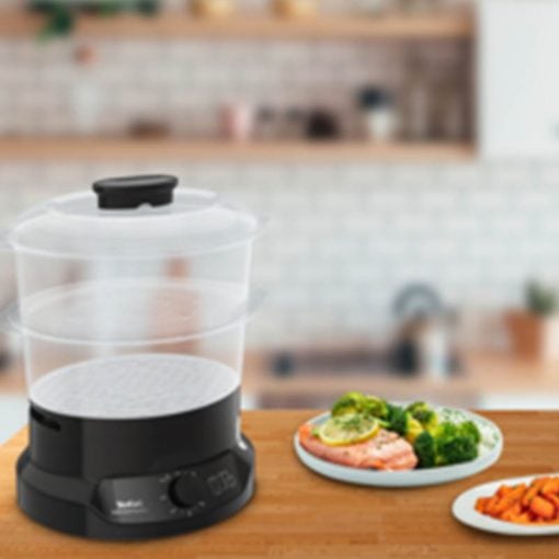 Tefal VC139865 MiniCompact Steam Cooker – 800W, 2 Bowls + Rice Bowl