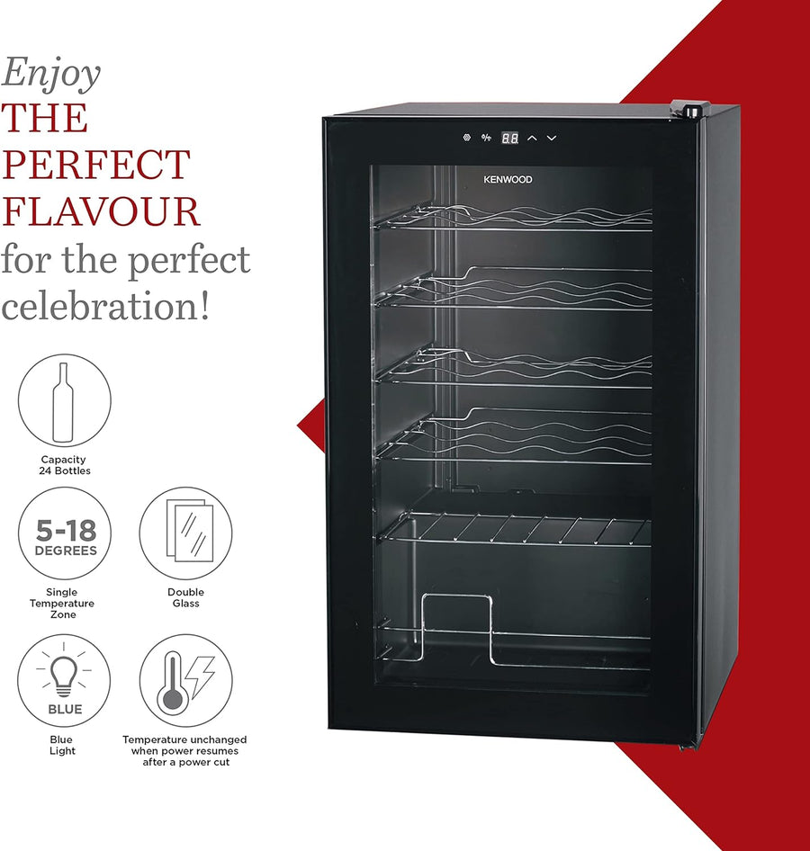 Kenwood Wine Cooler BCM24.000BK 24 Bottles Compressor Cooling Display Unit