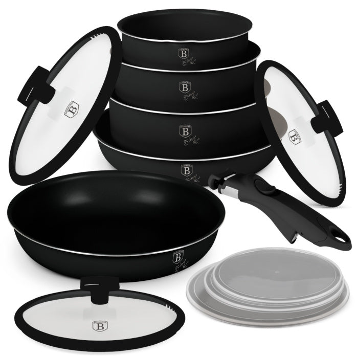 Berlinger Haus Black Matt Collection 12-Piece Cookware Set – titanPro