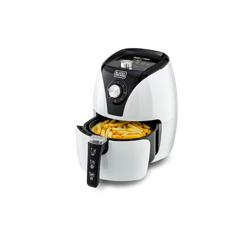 Black & Decker Black+Decker 2.5L 1500W Manual Air Fryer White/Black
