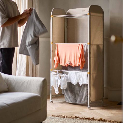 Joseph Joseph Eclipse 3-Tier Indoor Clothes Airer with Privacy Screen - Ecru - 50055