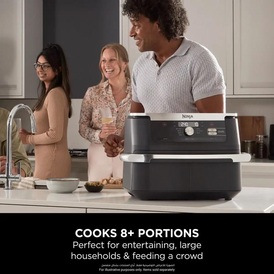 Ninja Foodi FlexDrawer AF500ME 10.4L dual zone air fryer in black – view 6