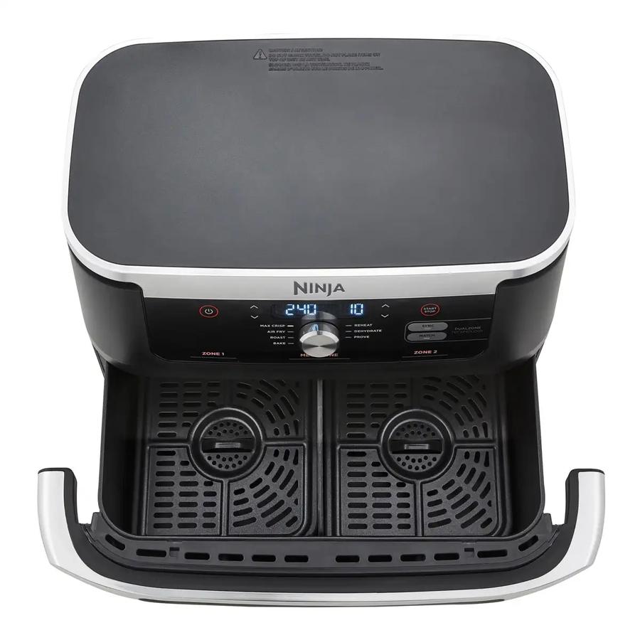 Ninja Foodi FlexDrawer AF500ME 10.4L dual zone air fryer in black – view 2