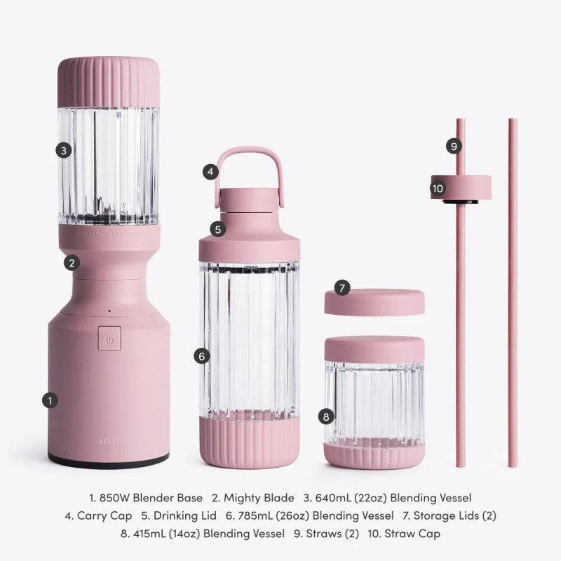 Beast Mighty 850 Plus Personal Blender 850W 3 Vessels Lilac B85MH LI EU
