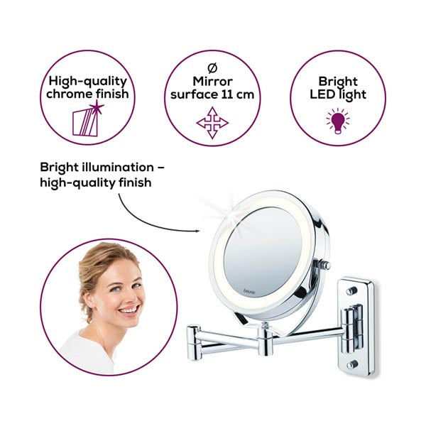 Beurer Bs 59 Illuminated Cosmetics Mirror - 58410 - Silver