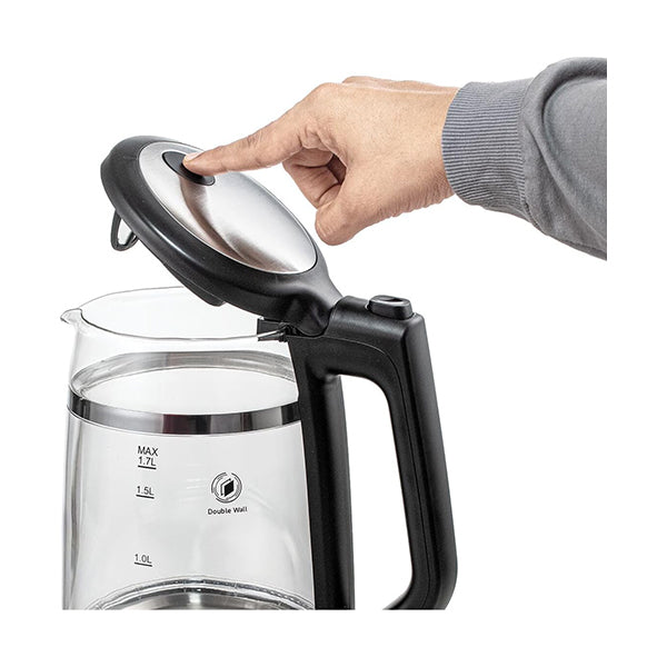 Black+Decker Glass Kettle GK220-B5 1.7L 2200W Double Wall Cordless Teapot