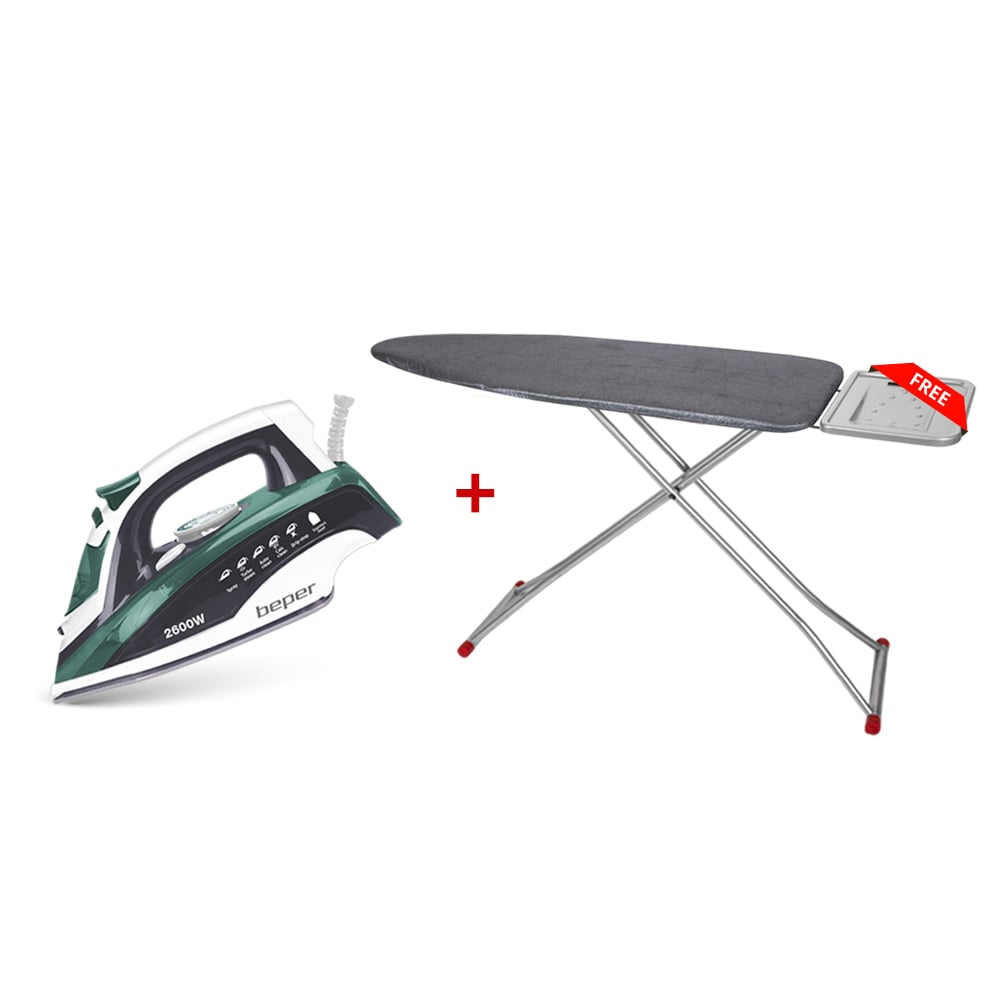 Beper Steam Iron 400ML, 2600W, Stainless Steel Plate, Dry/Steam Ironing,