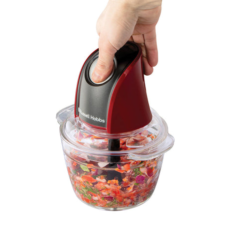 Russell Hobbs Desire Mini Chopper Red Electric Vegetable Nut Food Slicer