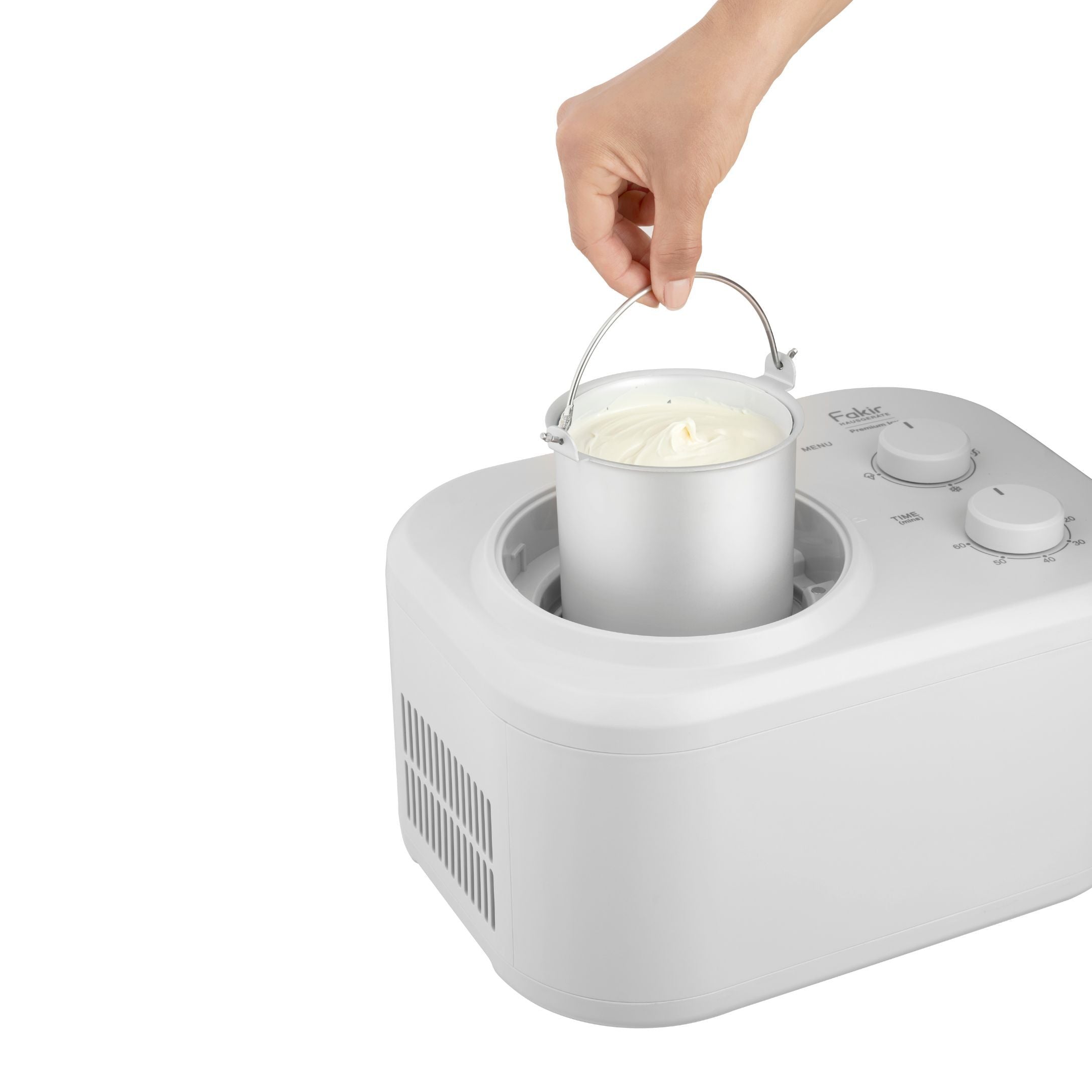 Fakir Premium Icy Ice Cream Maker White 100W Compressor 1L Stainless