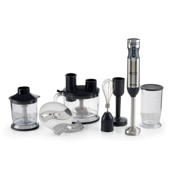 Ariete Metal Hand Blender 1000W Multi-Purpose Immersion Set With Food Chopper