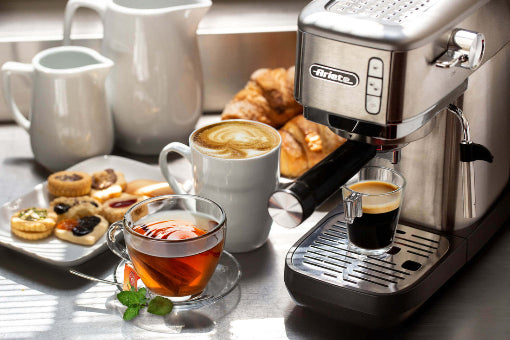 Ariete Metal Espresso Maker 15 Bar 1300W Slim Coffee Machine Auto Shut-Off