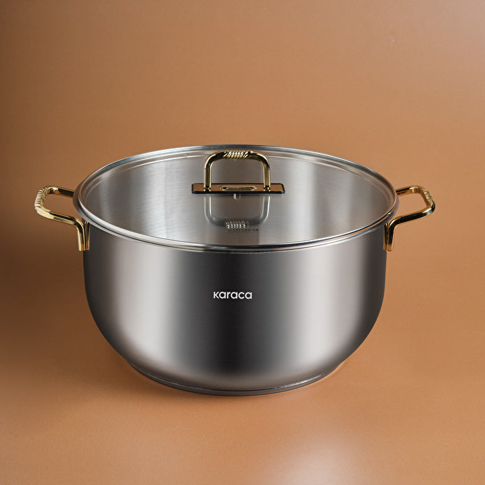 Karaca Gold Elegance 26 cm Stainless Steel Pot 7.08L 18/10 Induction