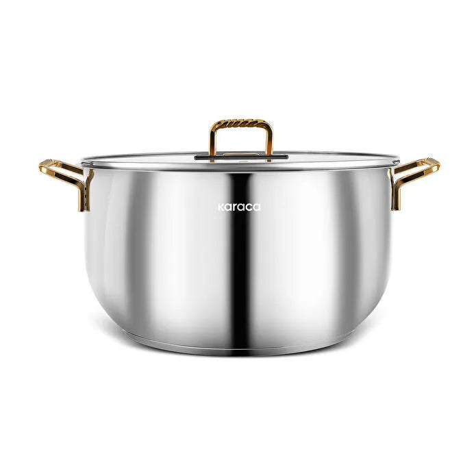 Karaca Gold Elegance 34 cm Stainless Steel Pot 18/10 Induction
