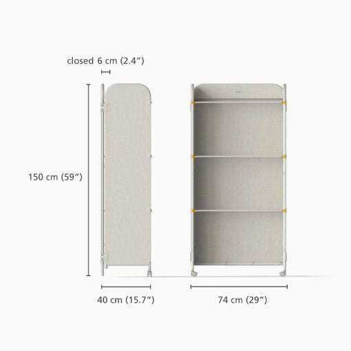 Joseph Joseph Eclipse 3-Tier Indoor Clothes Airer with Privacy Screen - Ecru - 50055
