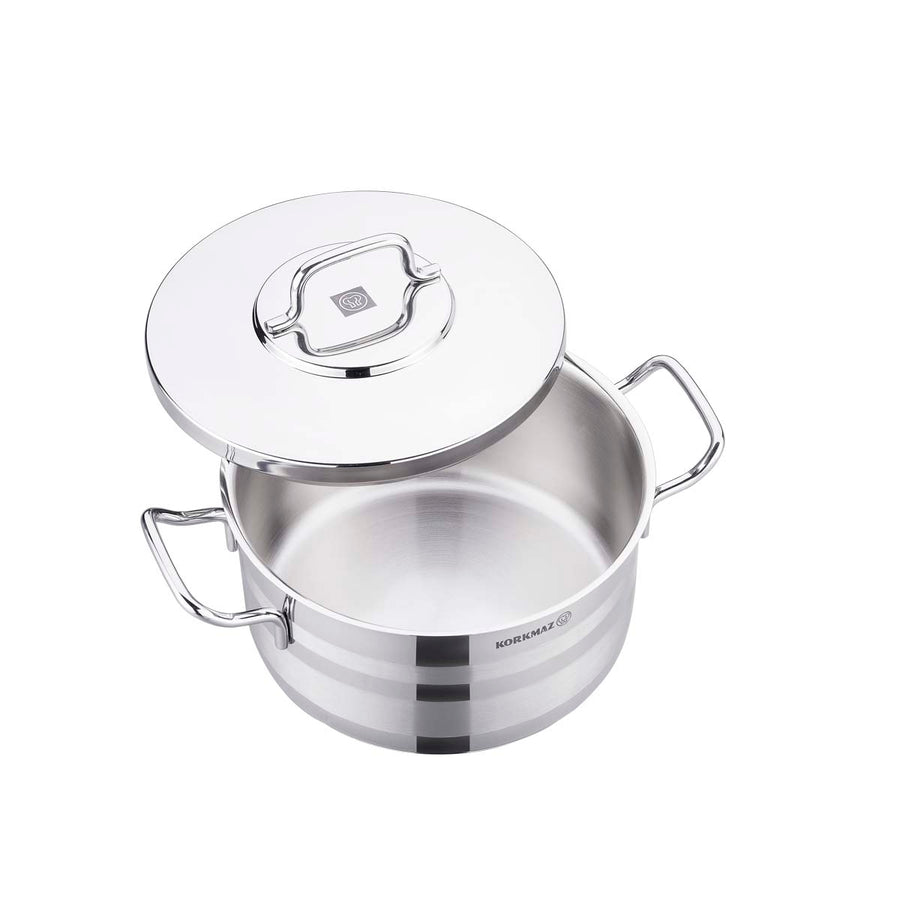 Korkmaz Astra Casserole 3.3L 20x11.5cm 18/10 Stainless Steel Induction Pot